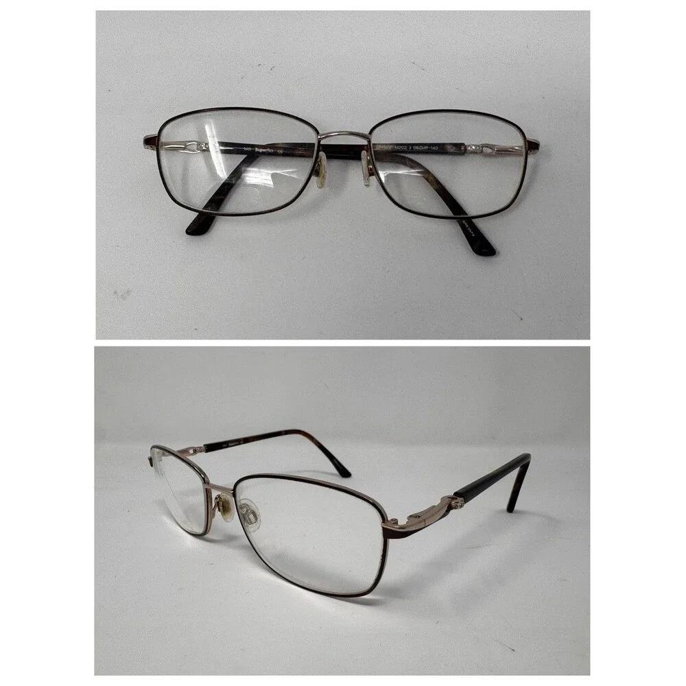 SuperFlex SF-558 Eyeglass Frames Only 56-17-140 Gold Brown Tortoise M202